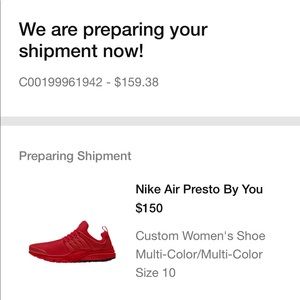 Nike Nike Air Presto personalized size 10 women red